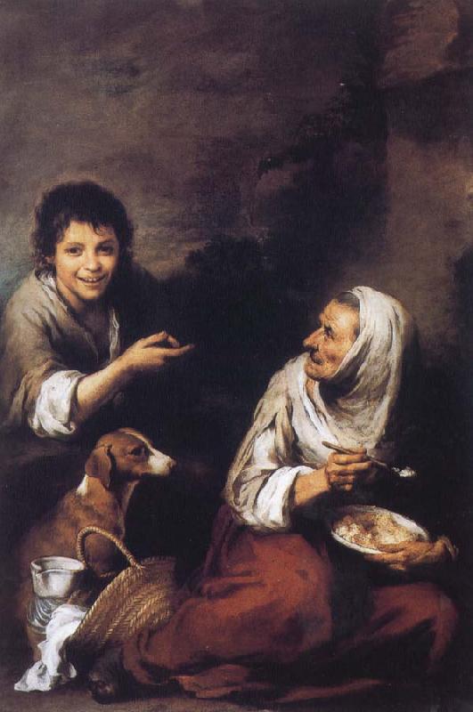 Bartolome Esteban Murillo Boys laugh at woman oil painting image
